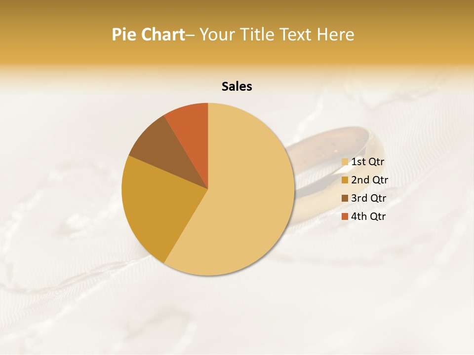 Two Gold Wedding Rings On A White Background PowerPoint Template