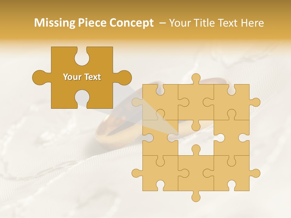 Two Gold Wedding Rings On A White Background PowerPoint Template