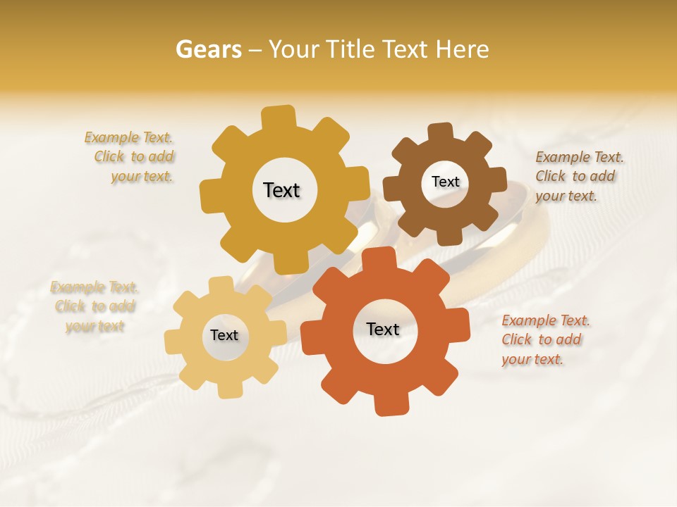 Two Gold Wedding Rings On A White Background PowerPoint Template