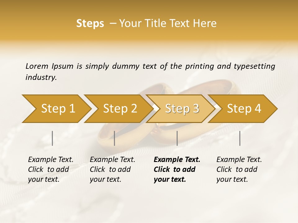 Two Gold Wedding Rings On A White Background PowerPoint Template