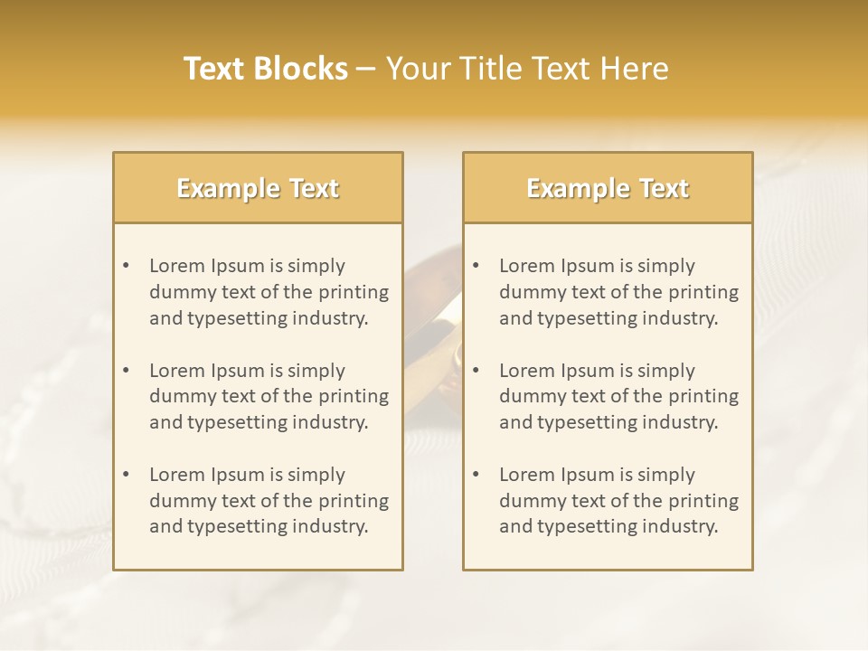 Two Gold Wedding Rings On A White Background PowerPoint Template