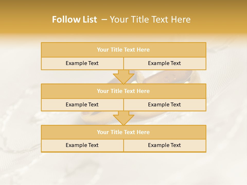 Two Gold Wedding Rings On A White Background PowerPoint Template
