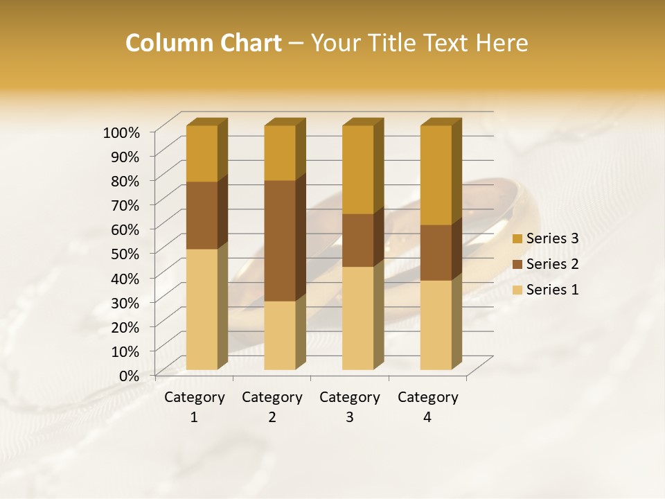 Two Gold Wedding Rings On A White Background PowerPoint Template