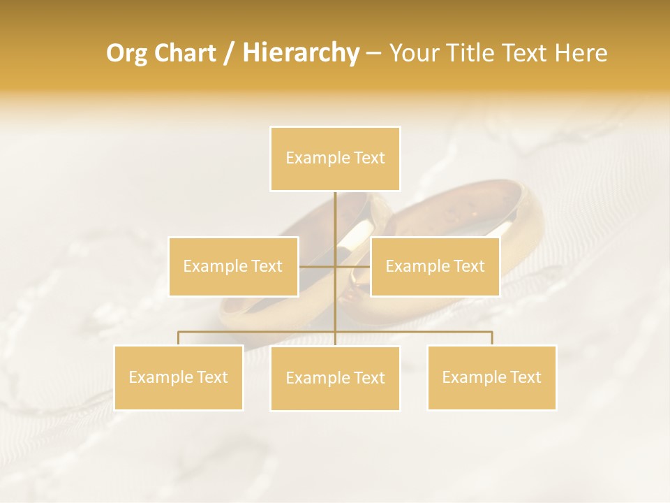 Two Gold Wedding Rings On A White Background PowerPoint Template