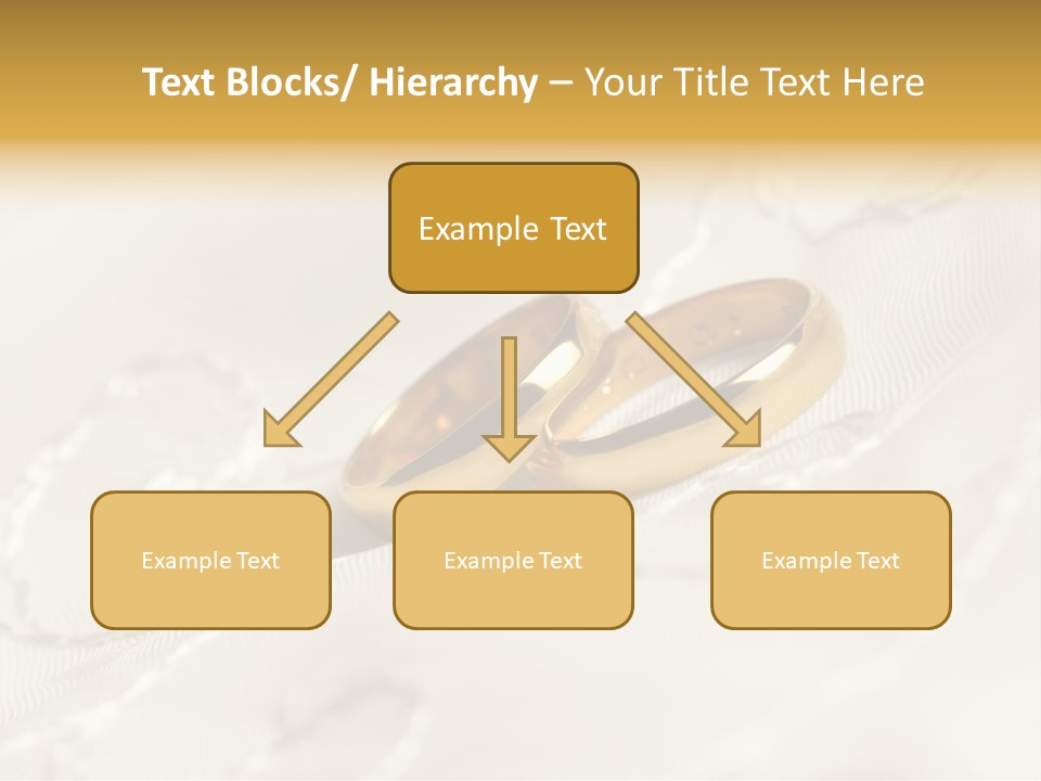 Two Gold Wedding Rings On A White Background PowerPoint Template