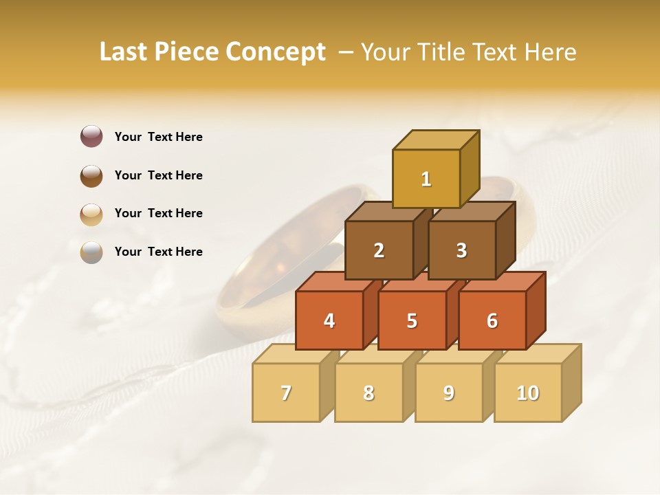 Two Gold Wedding Rings On A White Background PowerPoint Template