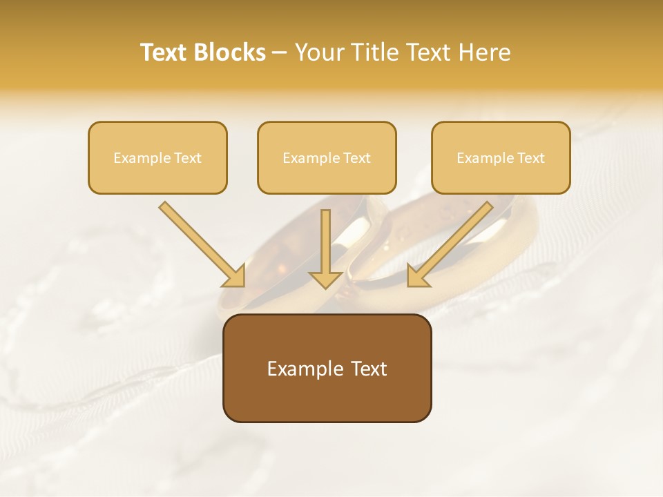 Two Gold Wedding Rings On A White Background PowerPoint Template