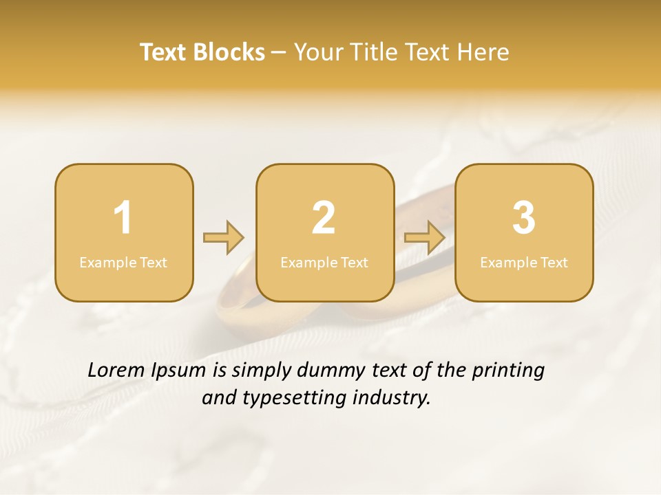 Two Gold Wedding Rings On A White Background PowerPoint Template