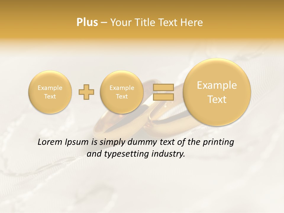 Two Gold Wedding Rings On A White Background PowerPoint Template