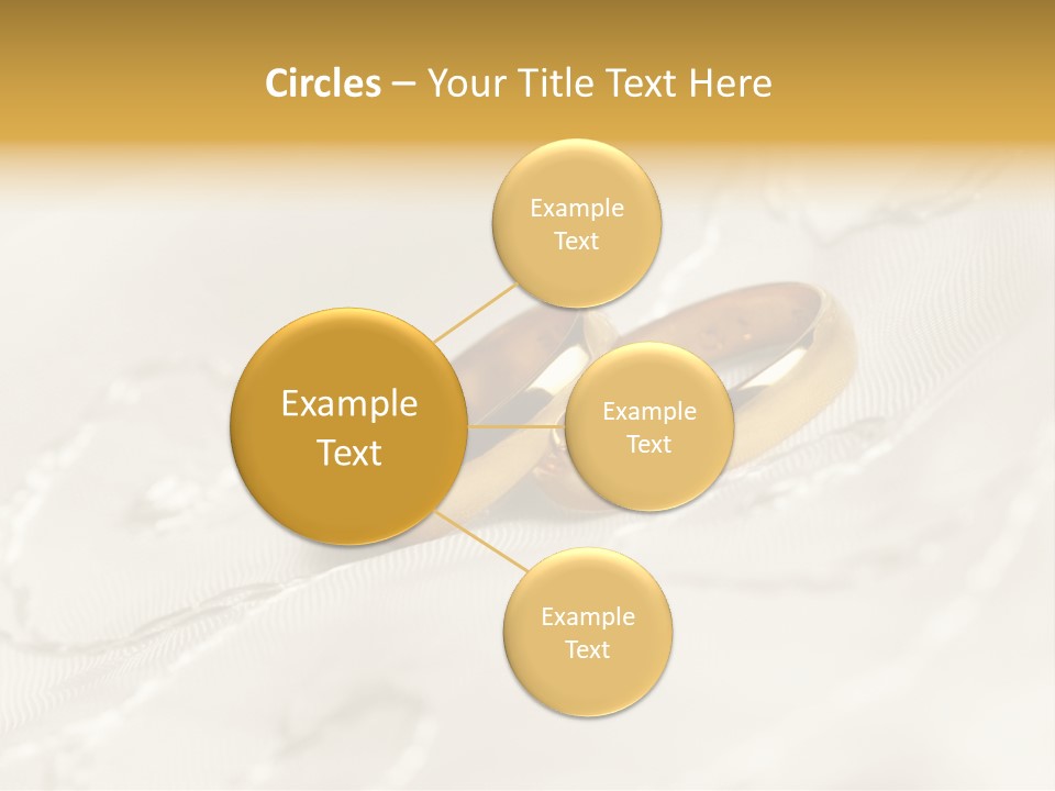 Two Gold Wedding Rings On A White Background PowerPoint Template