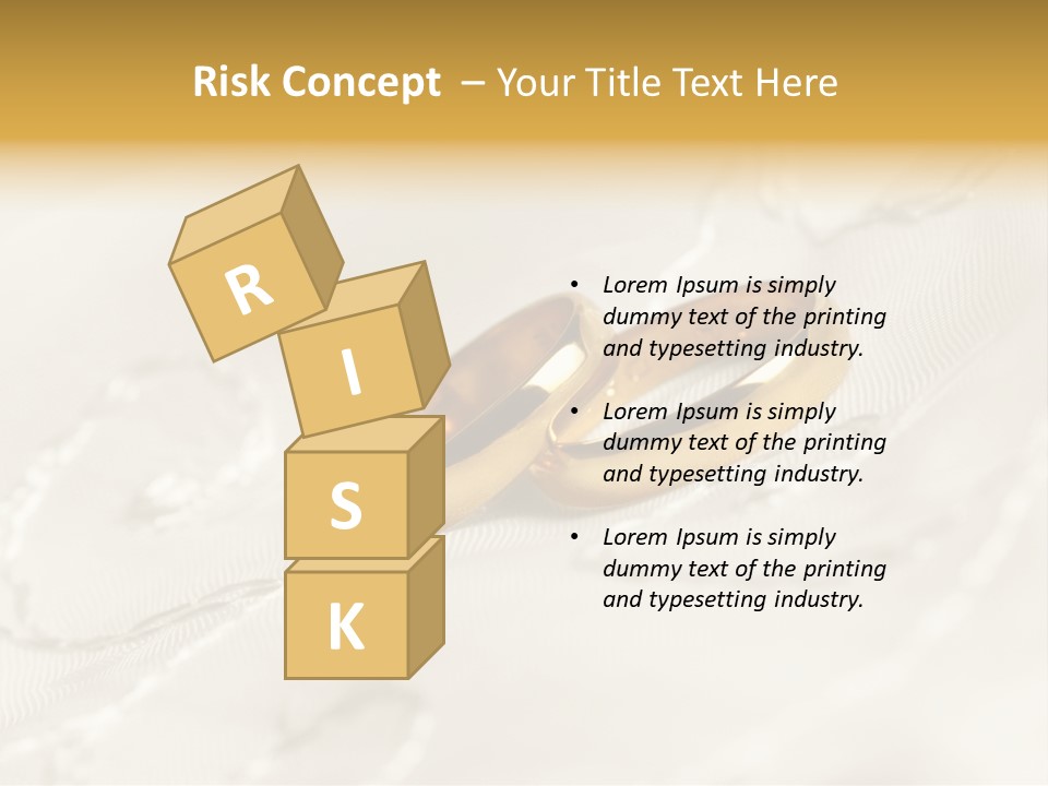 Two Gold Wedding Rings On A White Background PowerPoint Template