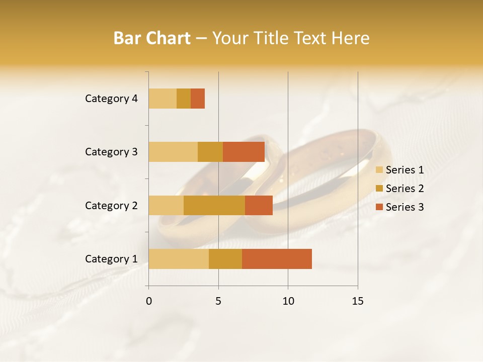 Two Gold Wedding Rings On A White Background PowerPoint Template