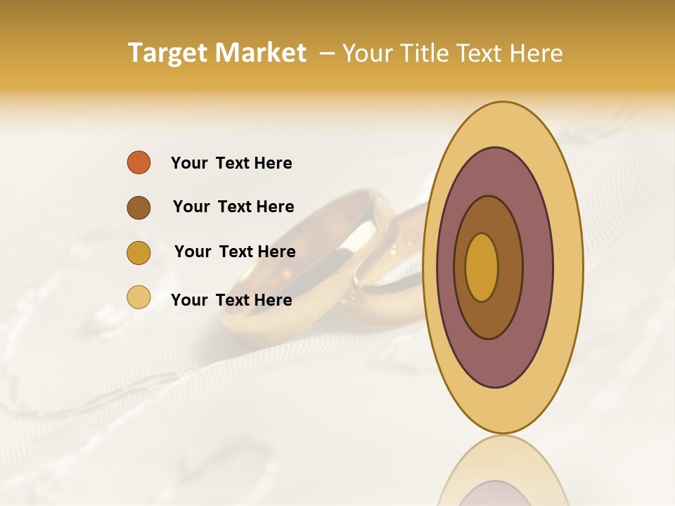 Two Gold Wedding Rings On A White Background PowerPoint Template