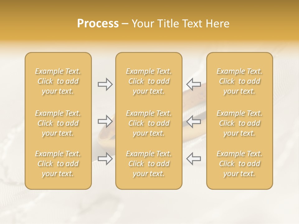 Two Gold Wedding Rings On A White Background PowerPoint Template