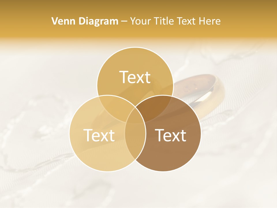 Two Gold Wedding Rings On A White Background PowerPoint Template