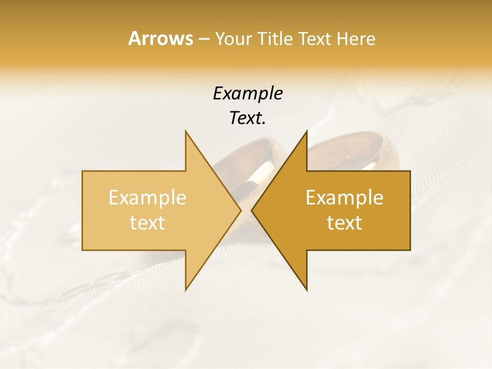 Two Gold Wedding Rings On A White Background PowerPoint Template