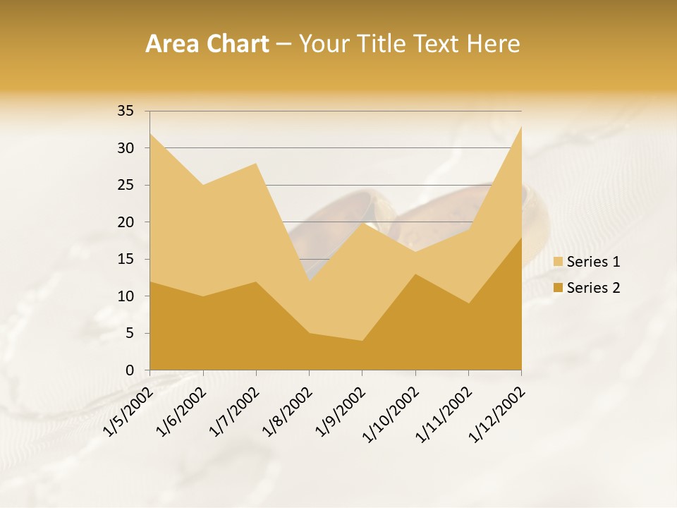 Two Gold Wedding Rings On A White Background PowerPoint Template