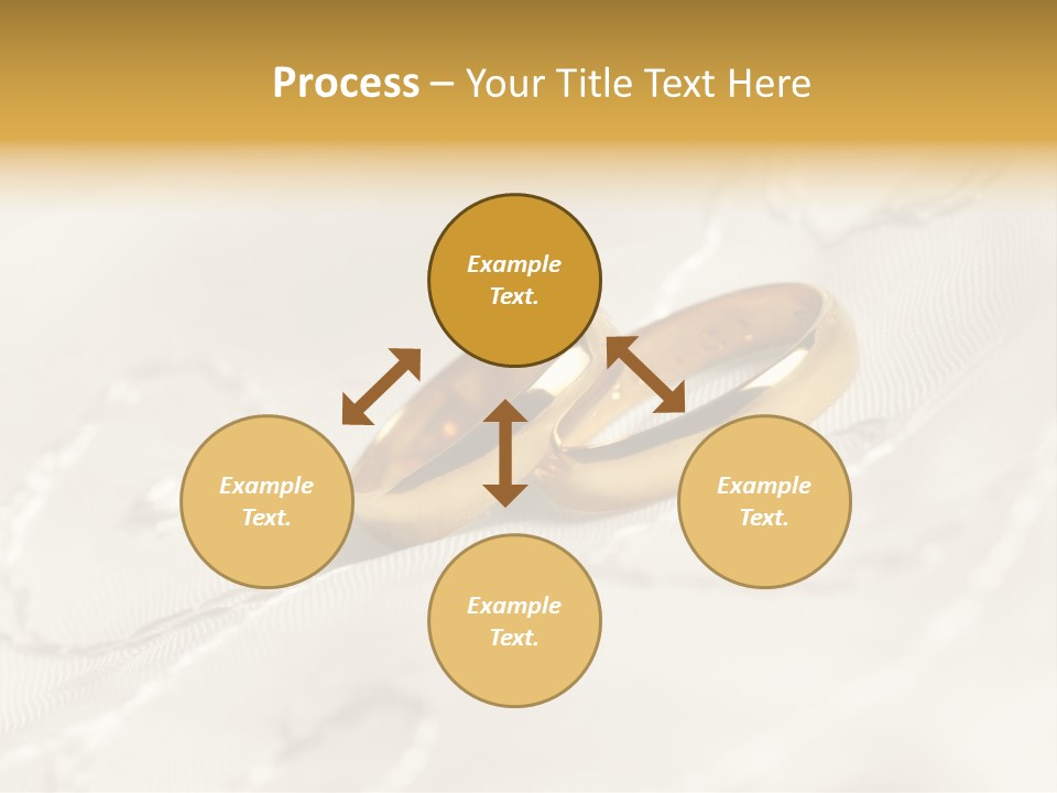 Two Gold Wedding Rings On A White Background PowerPoint Template