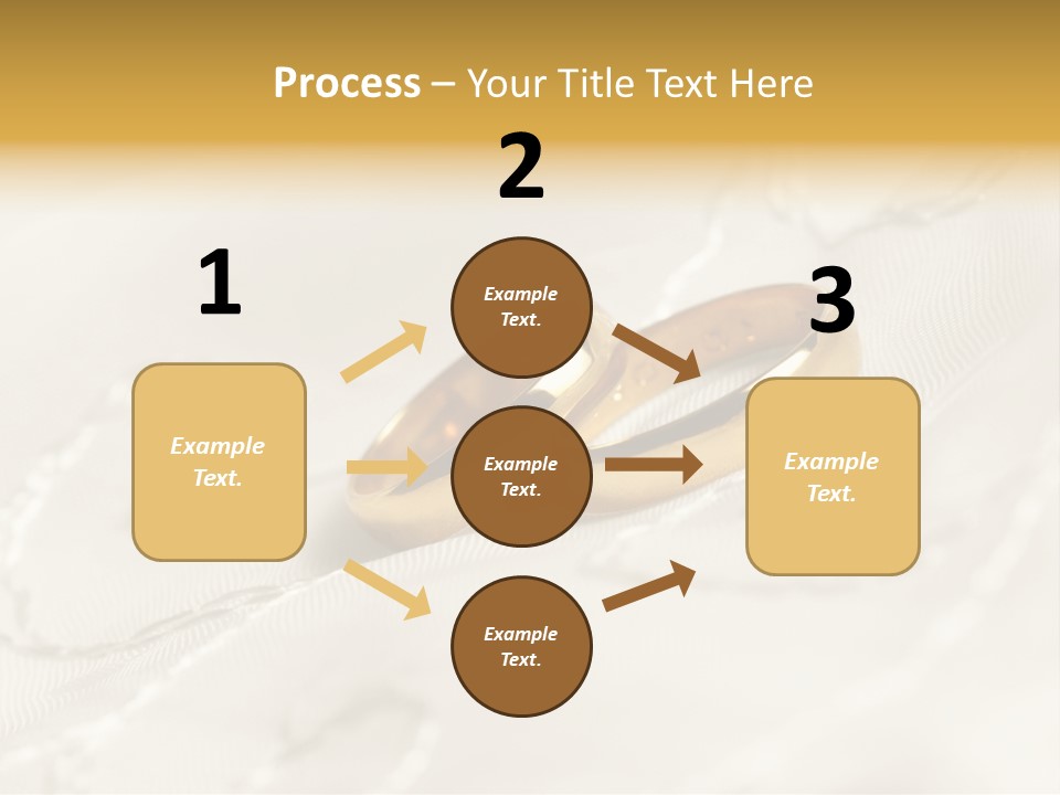 Two Gold Wedding Rings On A White Background PowerPoint Template