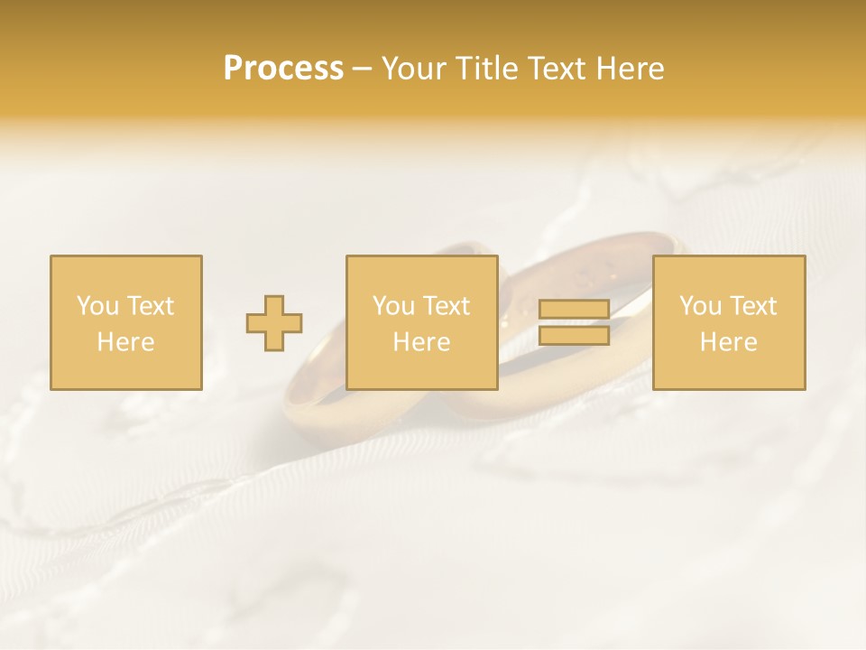 Two Gold Wedding Rings On A White Background PowerPoint Template