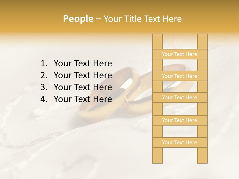 Two Gold Wedding Rings On A White Background PowerPoint Template