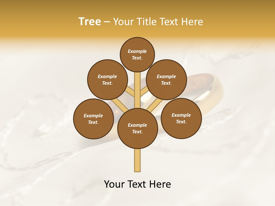 Two Gold Wedding Rings On A White Background PowerPoint Template