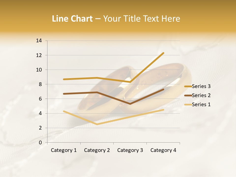Two Gold Wedding Rings On A White Background PowerPoint Template
