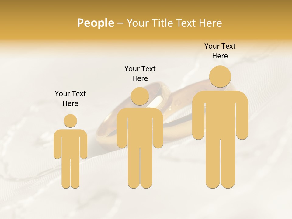 Two Gold Wedding Rings On A White Background PowerPoint Template