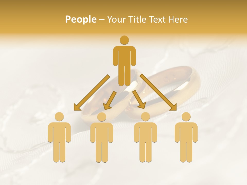 Two Gold Wedding Rings On A White Background PowerPoint Template