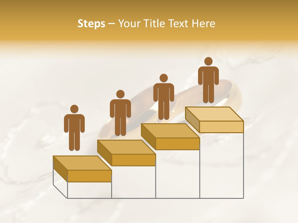 Two Gold Wedding Rings On A White Background PowerPoint Template