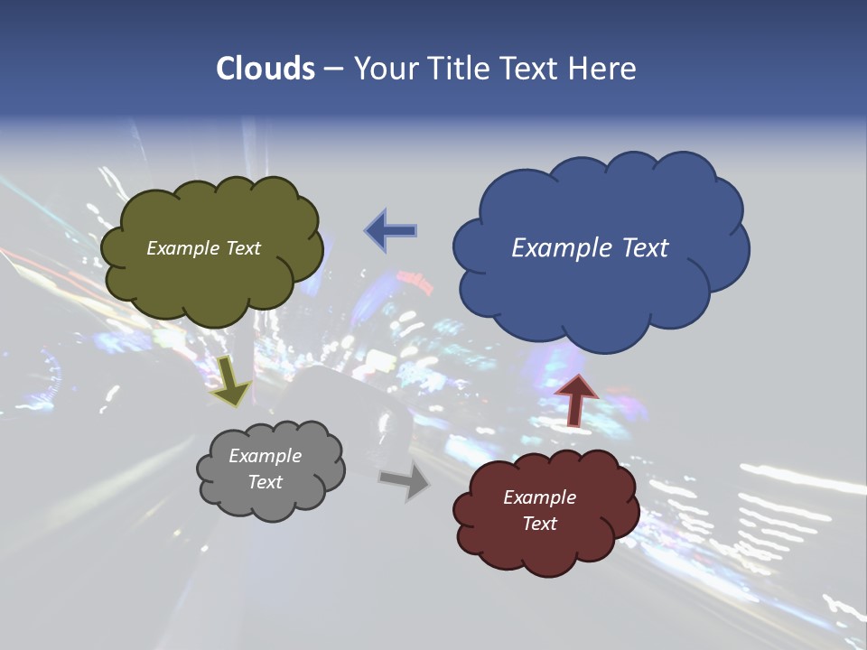 A View Of A City At Night From A Moving Vehicle PowerPoint Template