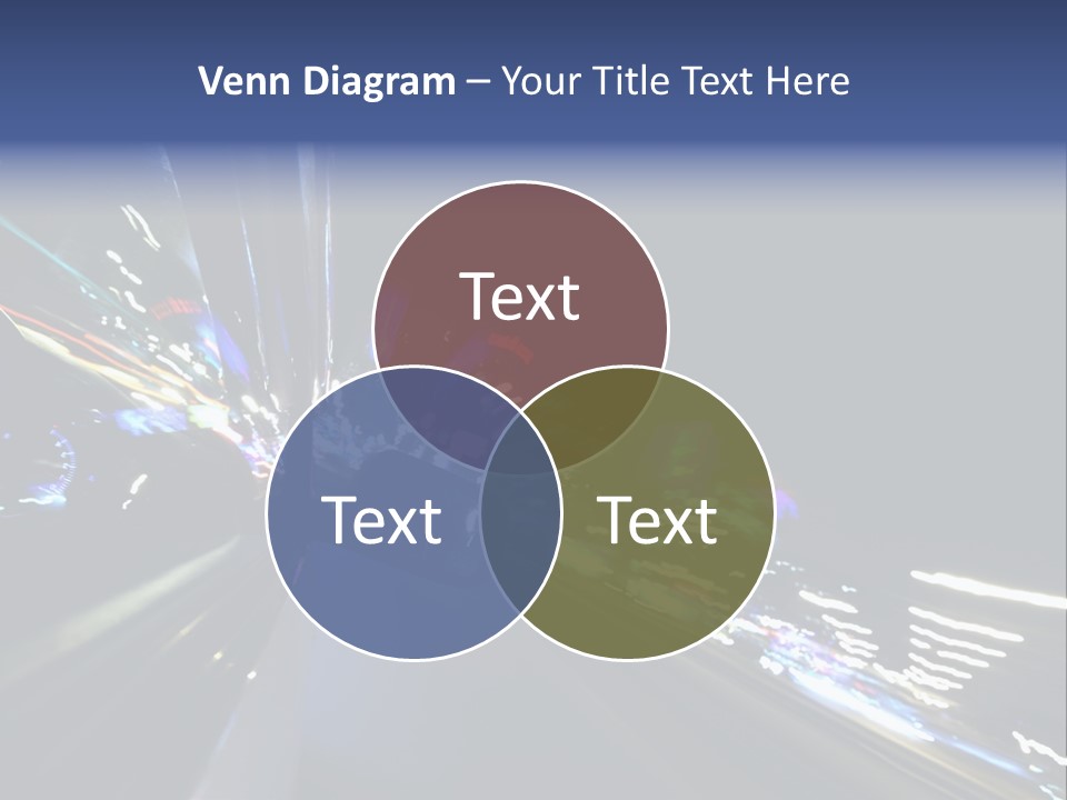 A View Of A City At Night From A Moving Vehicle PowerPoint Template