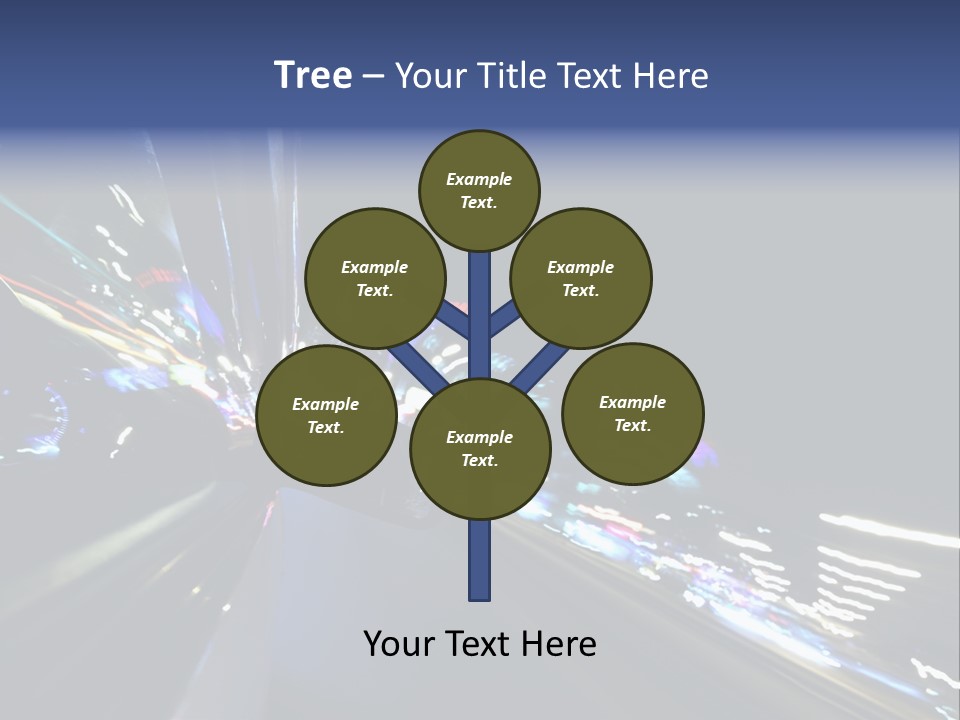 A View Of A City At Night From A Moving Vehicle PowerPoint Template