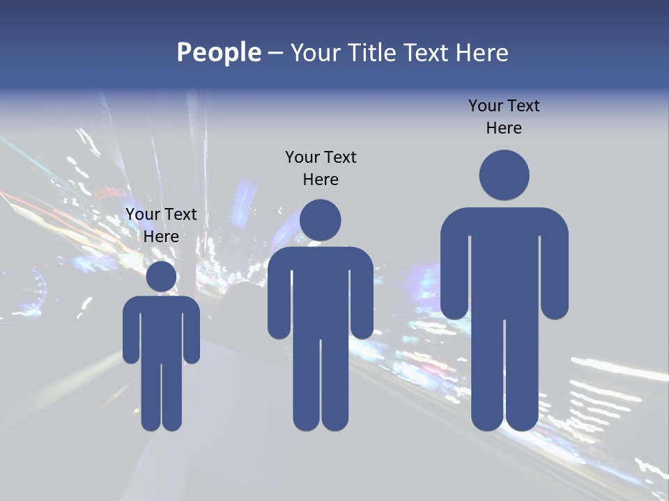 A View Of A City At Night From A Moving Vehicle PowerPoint Template