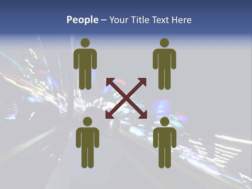 A View Of A City At Night From A Moving Vehicle PowerPoint Template