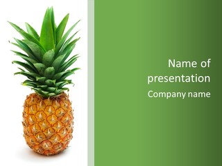 A Pineapple On A White And Green Background PowerPoint Template
