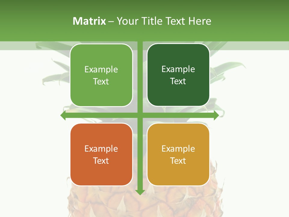 A Pineapple On A White And Green Background PowerPoint Template