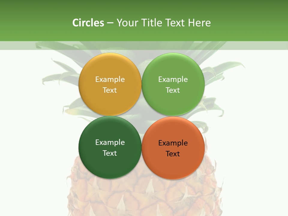 A Pineapple On A White And Green Background PowerPoint Template