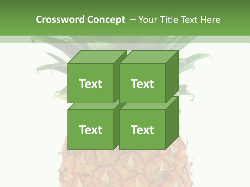 A Pineapple On A White And Green Background PowerPoint Template