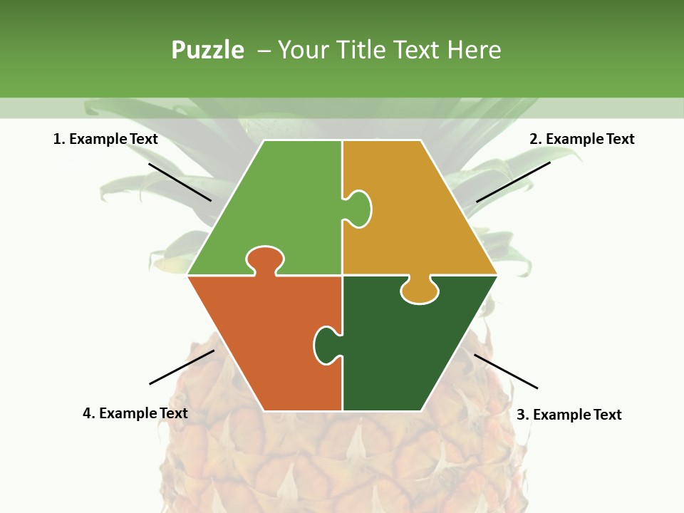 A Pineapple On A White And Green Background PowerPoint Template
