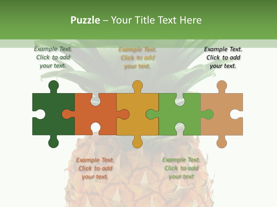 A Pineapple On A White And Green Background PowerPoint Template