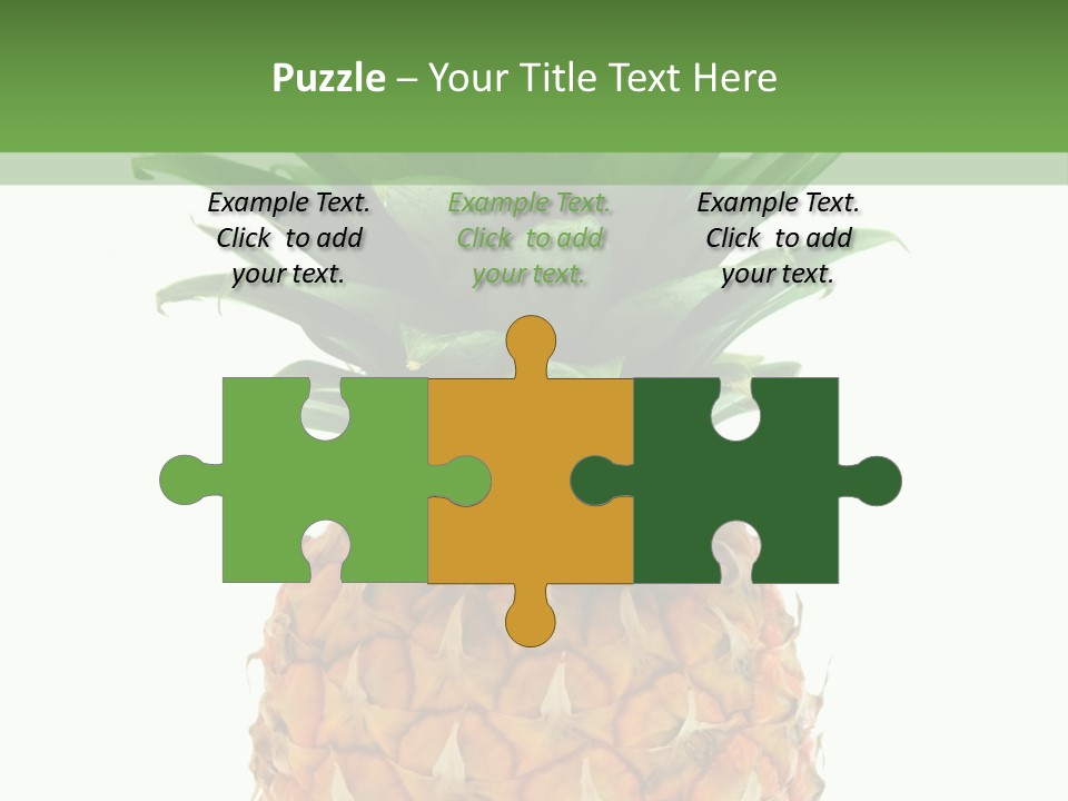 A Pineapple On A White And Green Background PowerPoint Template