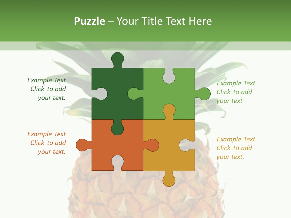 A Pineapple On A White And Green Background PowerPoint Template