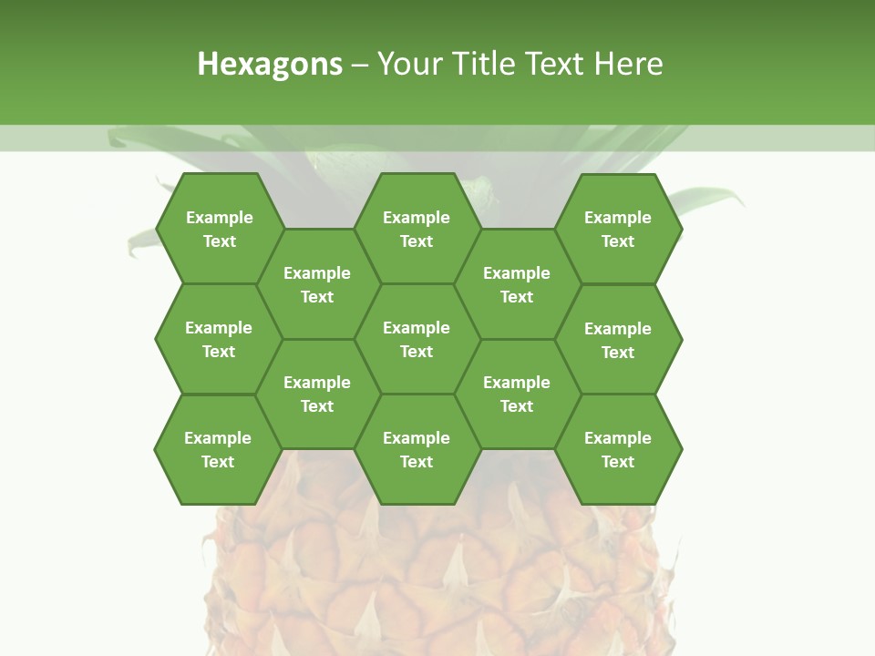 A Pineapple On A White And Green Background PowerPoint Template