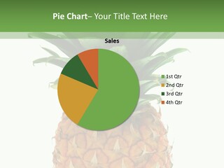 A Pineapple On A White And Green Background PowerPoint Template