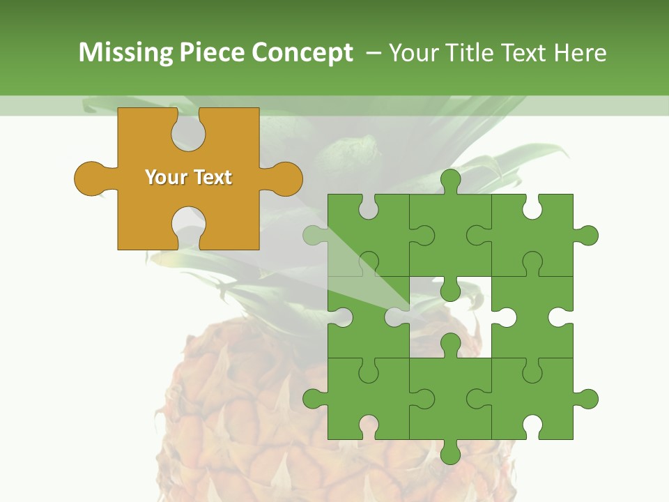 A Pineapple On A White And Green Background PowerPoint Template