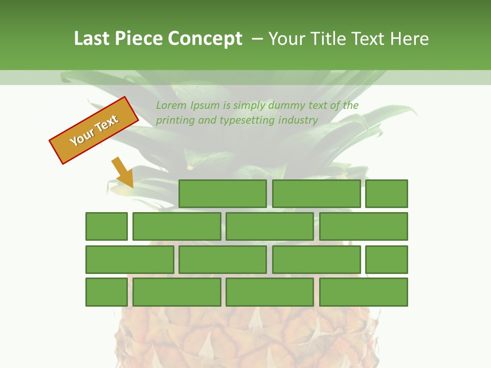 A Pineapple On A White And Green Background PowerPoint Template