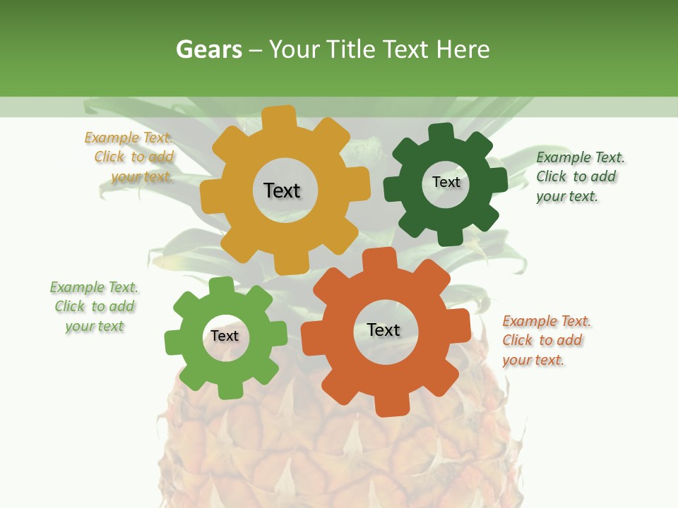 A Pineapple On A White And Green Background PowerPoint Template