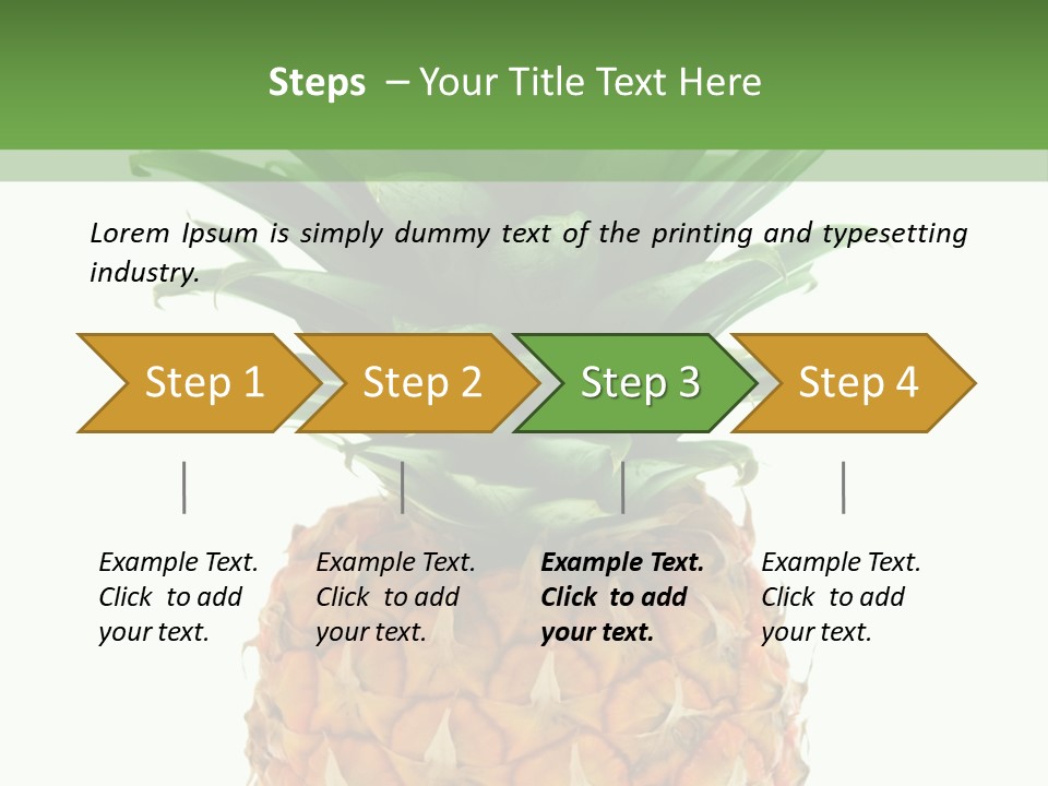 A Pineapple On A White And Green Background PowerPoint Template