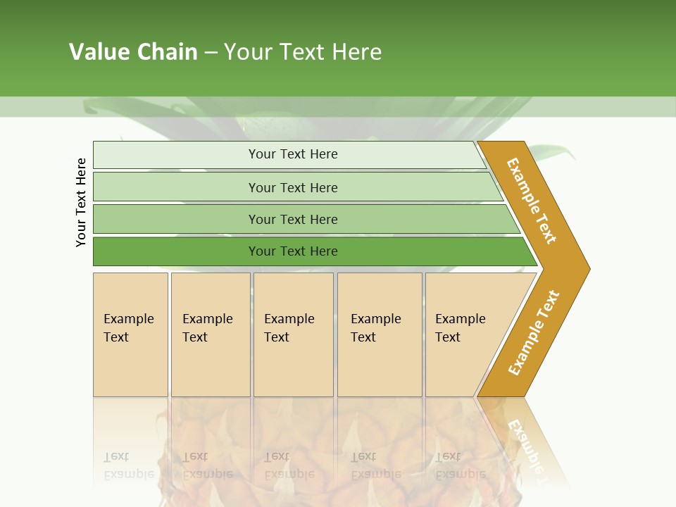 A Pineapple On A White And Green Background PowerPoint Template